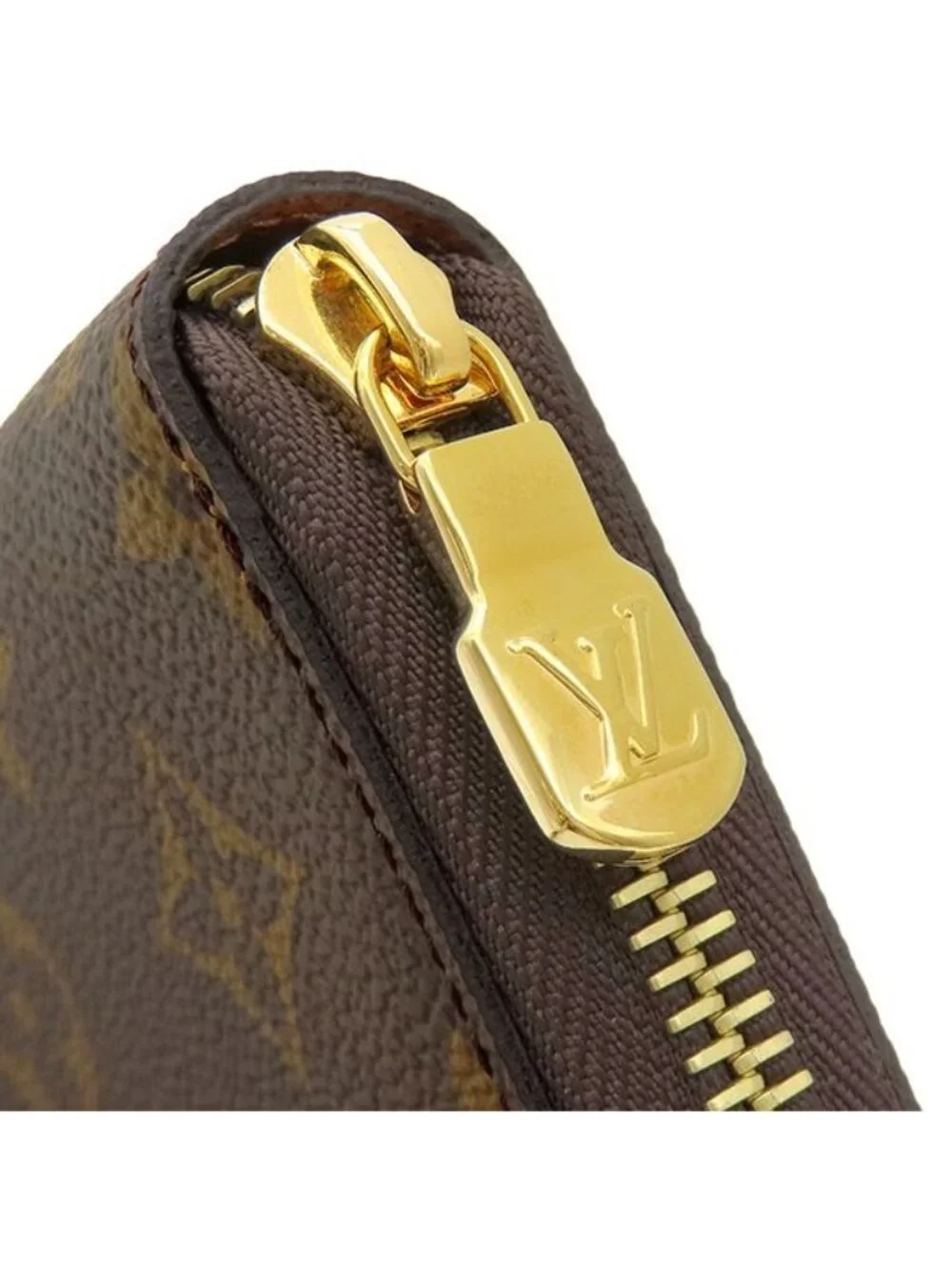 Louis Vuitton Wallet Zippy Organizer Monogram Canvas Gold Zip Around Brown